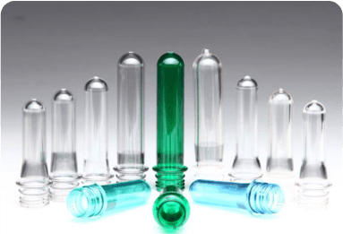 Clear and coloured PET bottle preforms