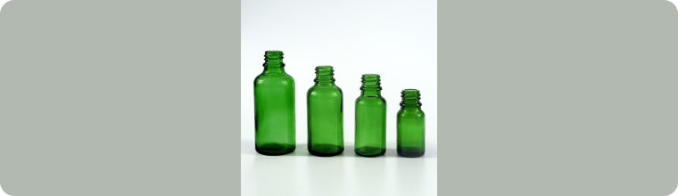 Green Glass Dropper Bottles for Oils and Serums